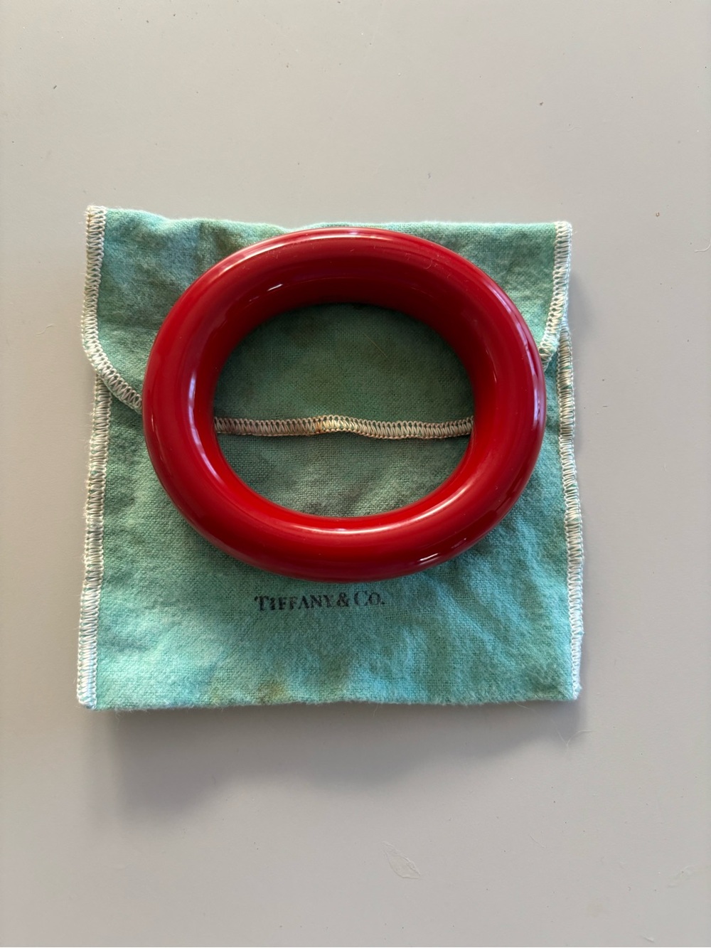 Elsa Peretti for Tiffany Red Bangle Bracelet - Picture 3 of 4